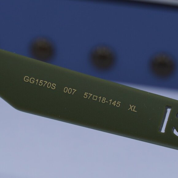 Gucci GG1570S 007 Square Sunglasses - Matte Green/Green - Picture 7 of 10